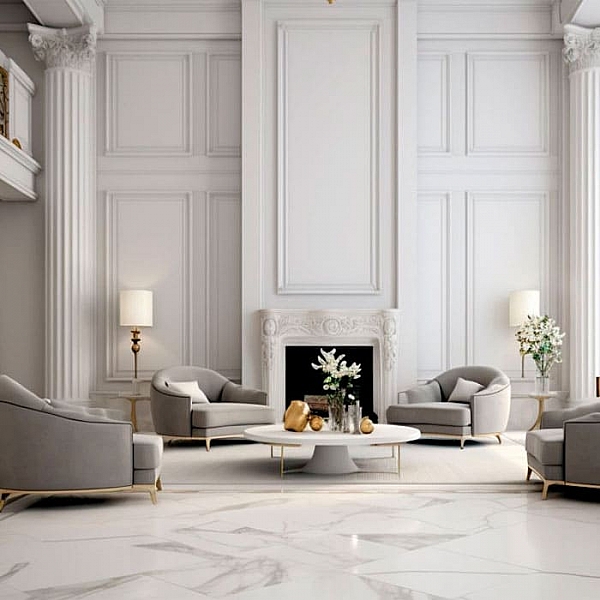 Керамогранит Zerde Tile Stefano 600*600 мм white mat