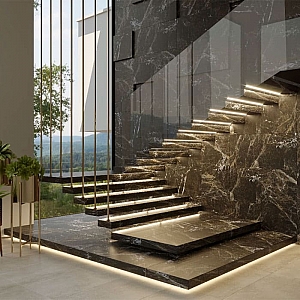 Керамогранит Грани Таганая Simbel GRS05-02 600*600 мм мрамор черно-серый. Изображение - 3