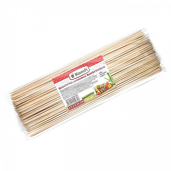 Шампур Komfi деревянный бамбук 0.3*20 см 100 шт