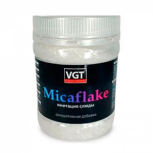 Добавка декоративная VGT Micaflake 800 мкм 0.09 кг серебристо-белая