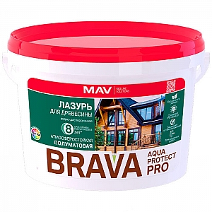 Лазурь MAV Brava Aqua Protect Pro бесцветная полуматовая 1 л