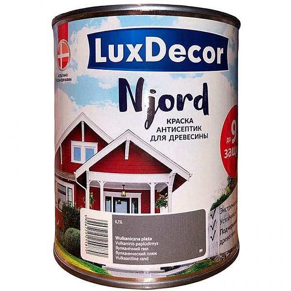 Краска антисептик для древесины LuxDecor Njord вулканический пляж 0.75 л