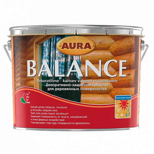 Состав деревозащитный Aura Balance pankel орех 9 л