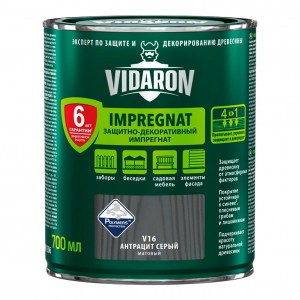 Пропитка для дерева Vidaron Impregnat V16 серый антрацит 0.7 л