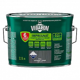 Пропитка для дерева Vidaron Impregnat V16 серый антрацит 2.5 л