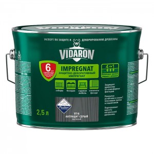 Пропитка для дерева Vidaron Impregnat V16 серый антрацит 2.5 л