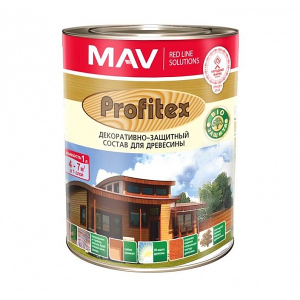 Состав деревозащитный MAV Профитекс 1 л грецкий орех