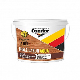 Лак защитно-декоративный Condor Holz Lazur Aqua 0.9 кг дуб