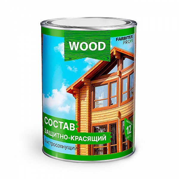Защитно-красящий состав Farbitex Profi Wood для древесины быстросохнущий 0.75 л рябина