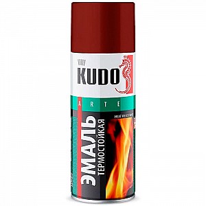 Эмаль термостойкая Kudo KU-5006 до 650°С красно-коричневая 520 мл