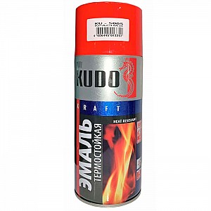 Эмаль термостойкая Kudo KU-5005 до 400°С красная 520 мл