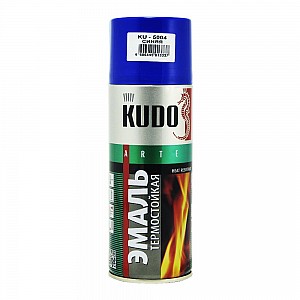 Эмаль термостойкая Kudo KU-5004 до 400°С синяя 520 мл