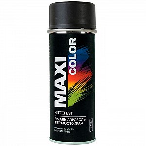 Эмаль-аэрозоль Maxi Color термостойкая 650°С черная 400 мл