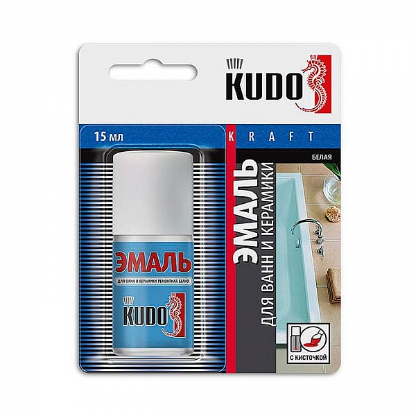 Эмаль Kudo KU-7К1301 для ванн с кисточкой 15 мл