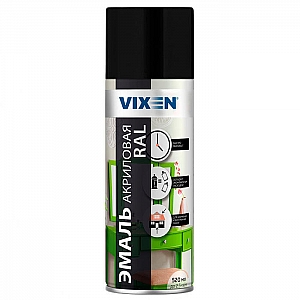 Эмаль акриловая Vixen RAL 9005 черный янтарь 520 мл