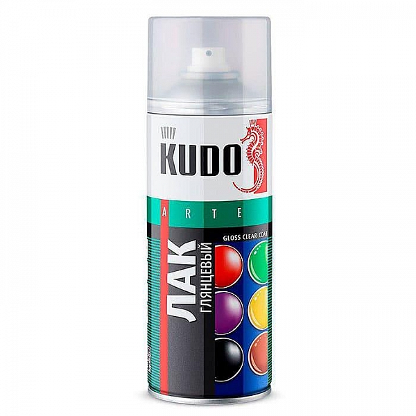 Лак аэрозольный Kudo KU-9002 универсальный глянцевый 520 мл