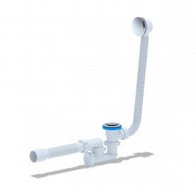 Сифон для ванны Анипласт ЕС255 клик-клак с выпуском и переливом с гибкой трубой 40*50