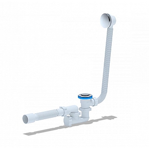 Сифон для ванны Анипласт ЕС255 клик-клак с выпуском и переливом с гибкой трубой 40*50
