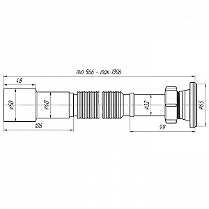 Сифон гофрированный удлинённый Анипласт G216 1 1/4
