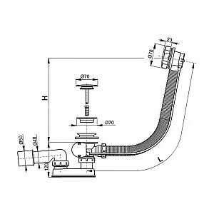 Сифон для ванны Alcadrain A55K автомат. Изображение - 1