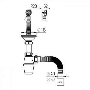 Сифон Dasman SHYK148K 3 1/2