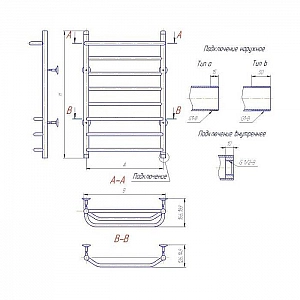 Полотенцесушитель Gloss & Reiter Terra combi ЛБ(Л). 50*60.С1(25).Л3.Т2. Изображение - 1