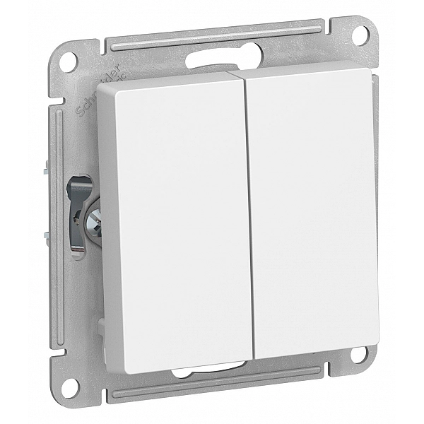 Выключатель проходной Systeme Electric AtlasDesign ATN000165 2 клавиши белый