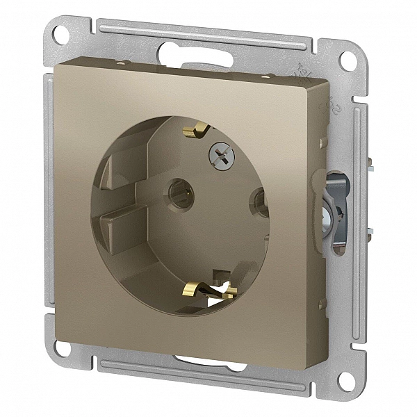 Розетка Systeme Electric AtlasDesign ATN000543 с заземлением шампань