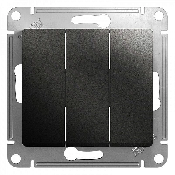 Выключатель Systeme Electric Glossa GSL000731 3 клавиши антрацит