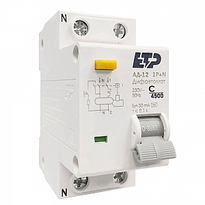Дифференциальный автомат ETP 19012 АД-12 1P+N 16A 30мА С тип АС 4.5кА