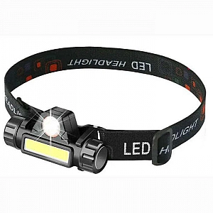 Фонарь налобный YM-8101 аккумулятор 2 источника света заряд usb в комплекте