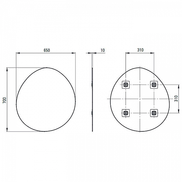 Зеркало Deante Silia ADI_E841 ассиметричное 650*700 мм