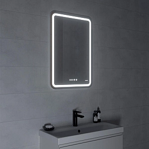 Зеркало Cersanit Led 050 Design Pro KN-LU-LED050*55-p-Os с подсветкой с антизапотиванием и часами 550*800 мм. Изображение - 3