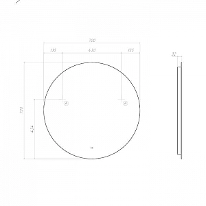 Зеркало Vigo Otti Classic 700 084 700 мм с бесконтактным сенсором. Изображение - 3