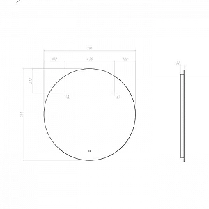 Зеркало Vigo Otti Classic 800 085 800 мм с бесконтактным сенсором. Изображение - 3
