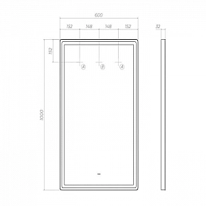 Зеркало Vigo Roberta Comfort 600 167 600*1000 мм с подсветкой и антизапотеванием. Изображение - 7