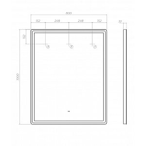 Зеркало Vigo Roberta Comfort 800 168 800*1000 мм с подсветкой и антизапотеванием. Изображение - 7
