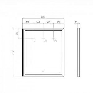 Зеркало Vigo Geometry Comfort 600 058 600*700 мм с бесконтактным сенсором. Изображение - 4