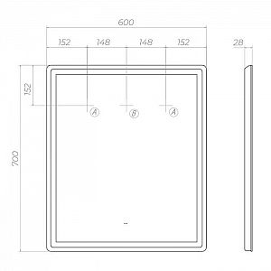 Зеркало Vigo Geometry Classic 600 072 с подсветкой 600*700 мм. Изображение - 3