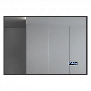 Зеркало Алмаз-Люкс Delhi Black 9070 mh-6 с подсветкой, часами, термометром и антизапотеванием