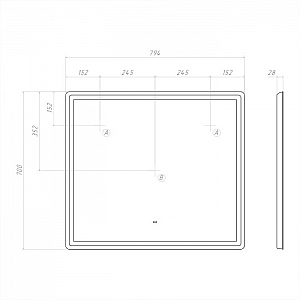 Зеркало Vigo Geometry Comfort 800 062 800*700 мм с бесконтактным сенсором. Изображение - 7