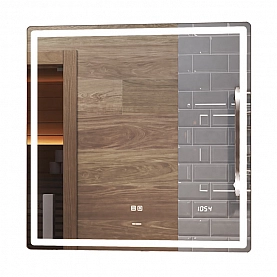 Зеркало Vigo Geometry Luxe 700 209 с бесконтактным сенсором, антизапотеванием и часами 700 мм