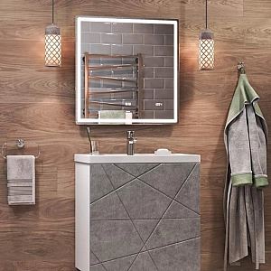 Зеркало Vigo Geometry Luxe 700 209 с бесконтактным сенсором, антизапотеванием и часами 700 мм. Изображение - 2