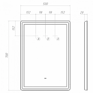 Зеркало Vigo Geometry Classic 500 070 с подсветкой 500*700 мм. Изображение - 5