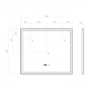 Зеркало Vigo Geometry Luxe 800 210 800*700 мм бесконтактное. Изображение - 11