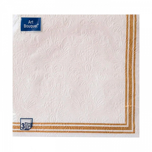Салфетки декоративные Bouquet Art Барокко Рамка Золотая 37871 33*33 см 3 слоя 16 шт