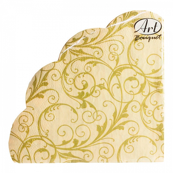 Салфетки декоративные Bouquet Art Очарование на кремовом 57001 32 см 3 слоя 12 шт