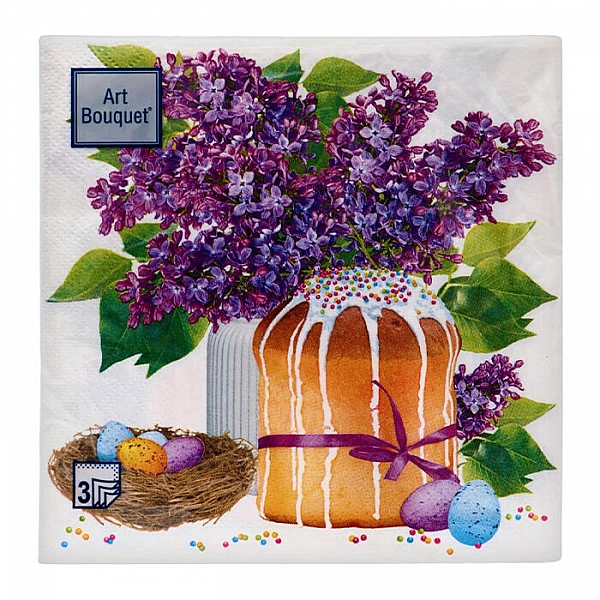 Салфетки декоративные Bouquet Art Пасхальный кулич 37670 33*33 см 3 слоя 20 шт