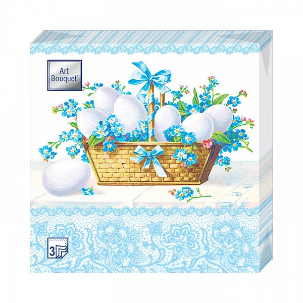 Салфетки декоративные Bouquet Art Пасхальная корзина 37289 33*33 см 3 слоя 20 шт