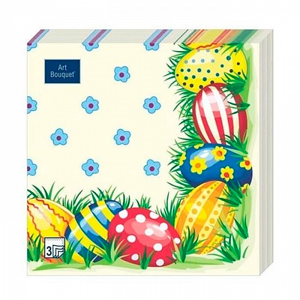 Салфетки декоративные Bouquet Art Пасхальные яйца #1 37662 33*33 см 3 слоя 20 шт